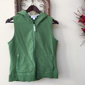 Ann Taylor LOFT Green Hoodie Vest